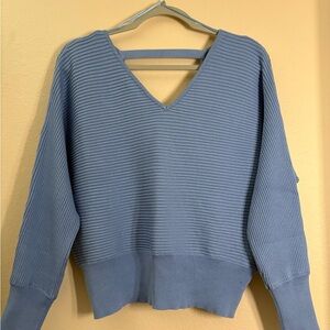 Women's Blue V-Neck Sweater